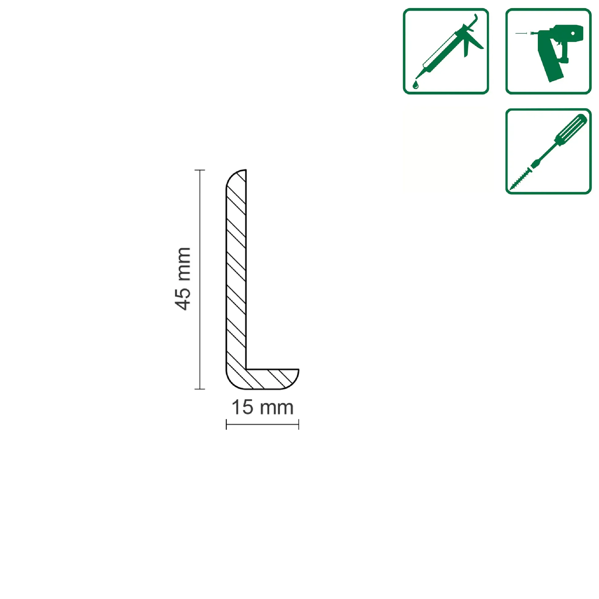 FN Neuhofer Winkelleiste 100 cm 45 x 15 mm Fichte oder Kiefer