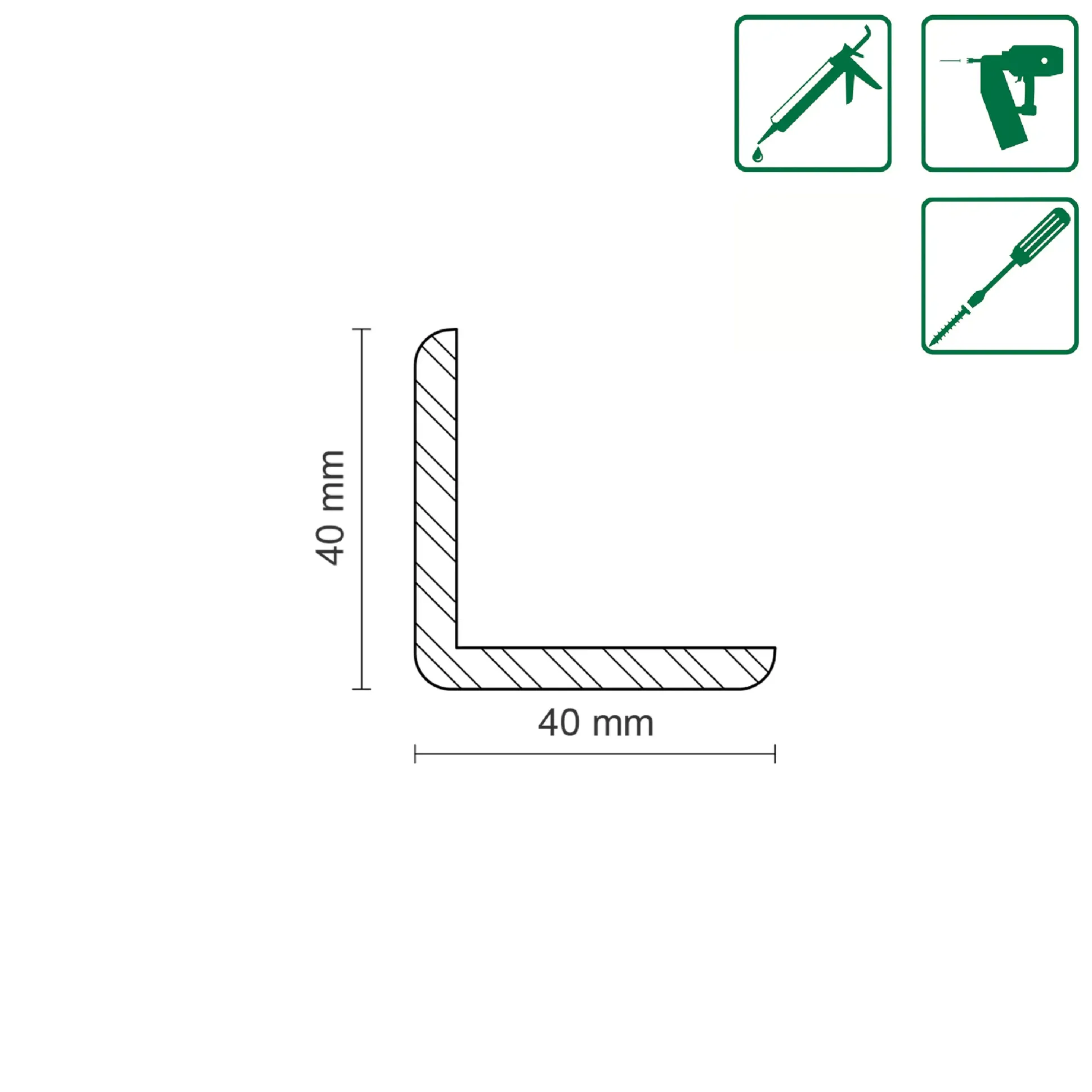 FN Neuhofer Winkelleiste 240 cm 40 x 40 mm Fichte/Kiefer