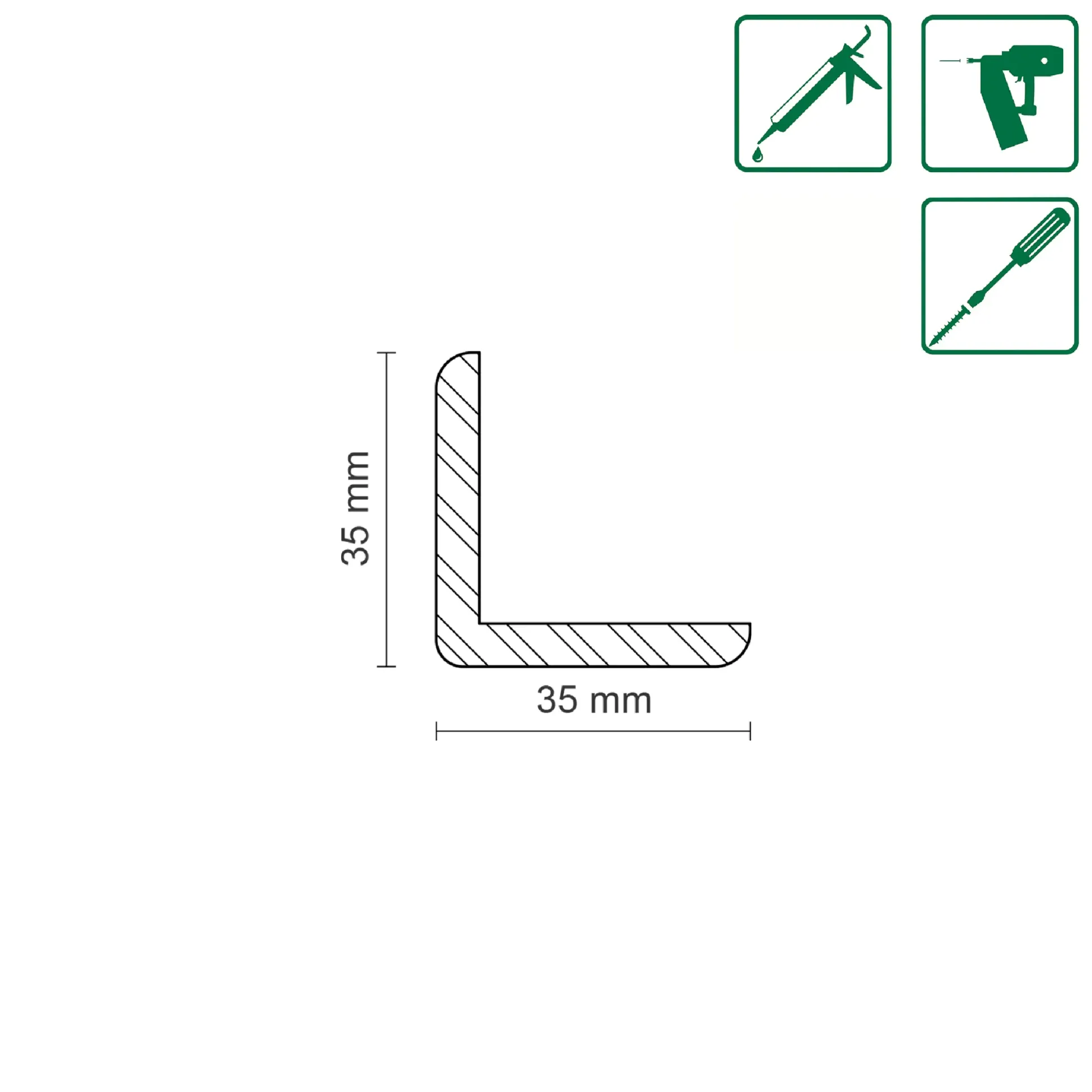 FN Neuhofer Winkelleiste 100 cm 35 x 35 mm Fichte oder Kiefer