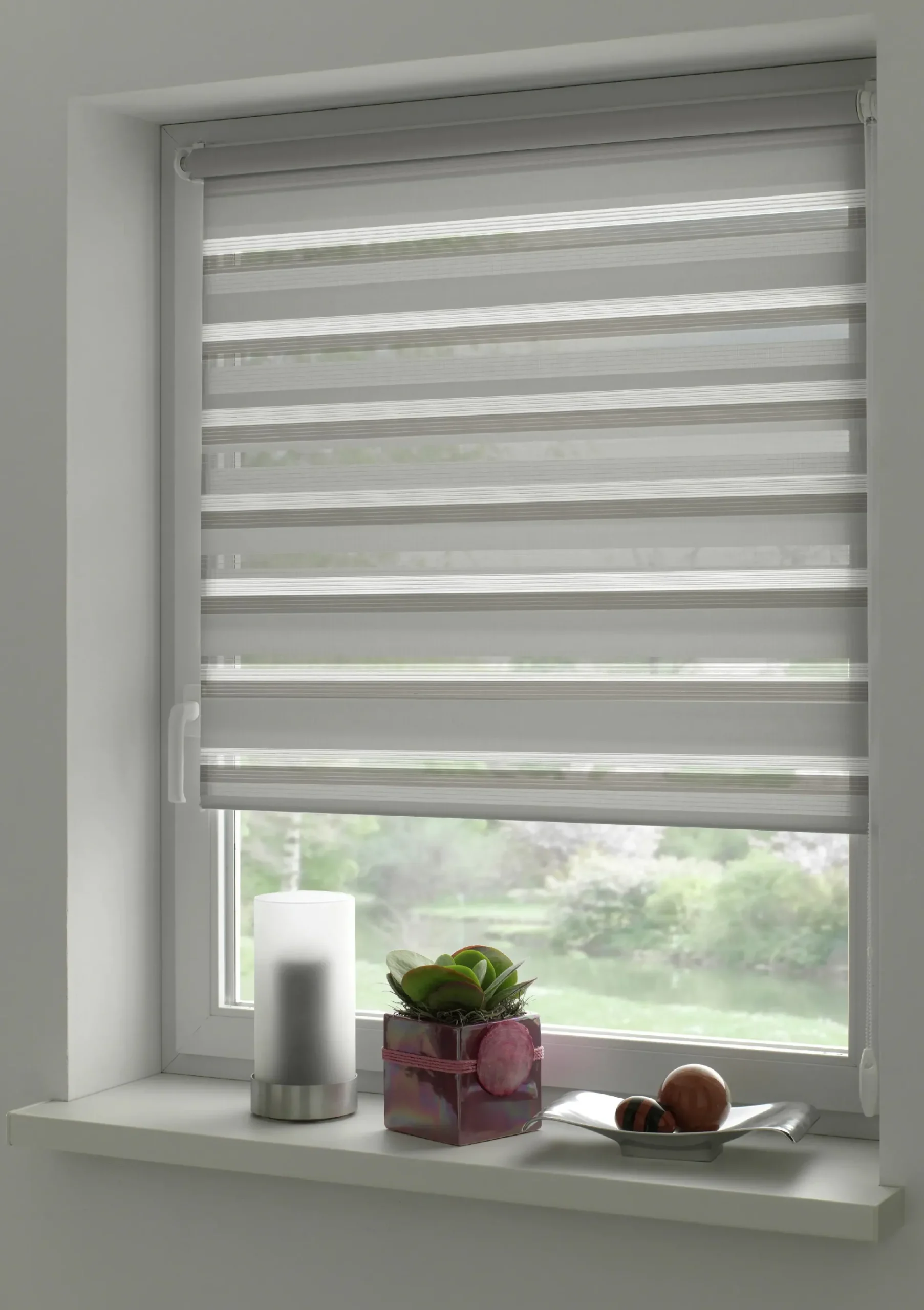 Gardinia EasyFix Doppelrollo grau 90 x 150 cm