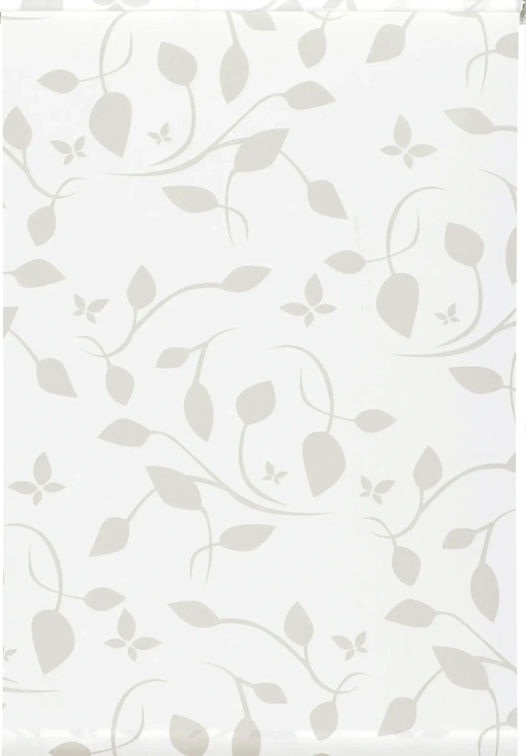 Gardinia EasyFix Rollo mit Blättern weiß beige 120 x 150 cm