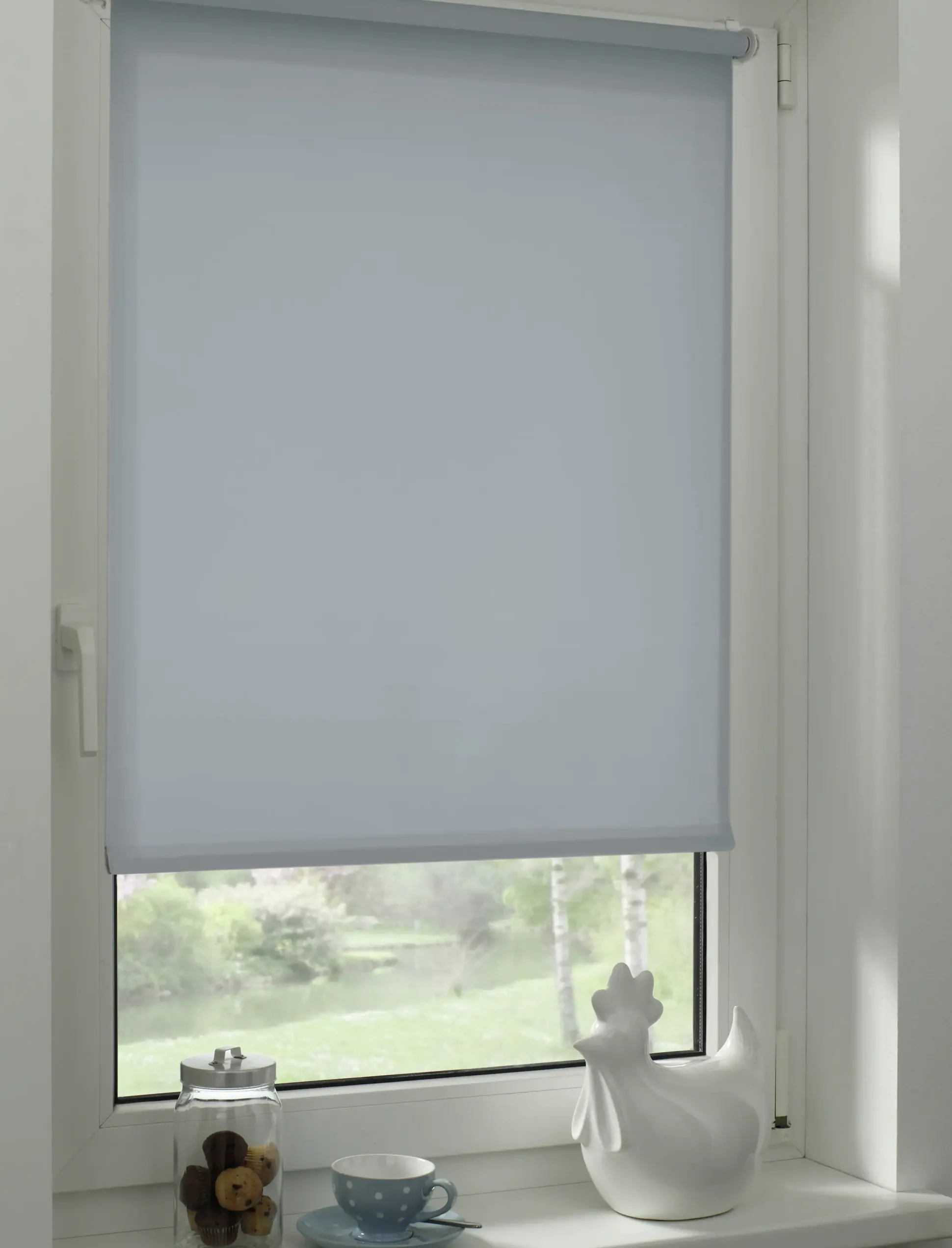 Gardinia EasyFix Rollo rauchblau 90 x 210 cm