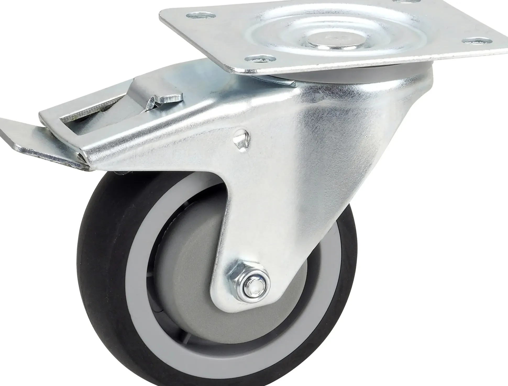 Geräte-Lenkrolle mit Totalfeststeller 100 x 32 mm Tragkr. 120 kg