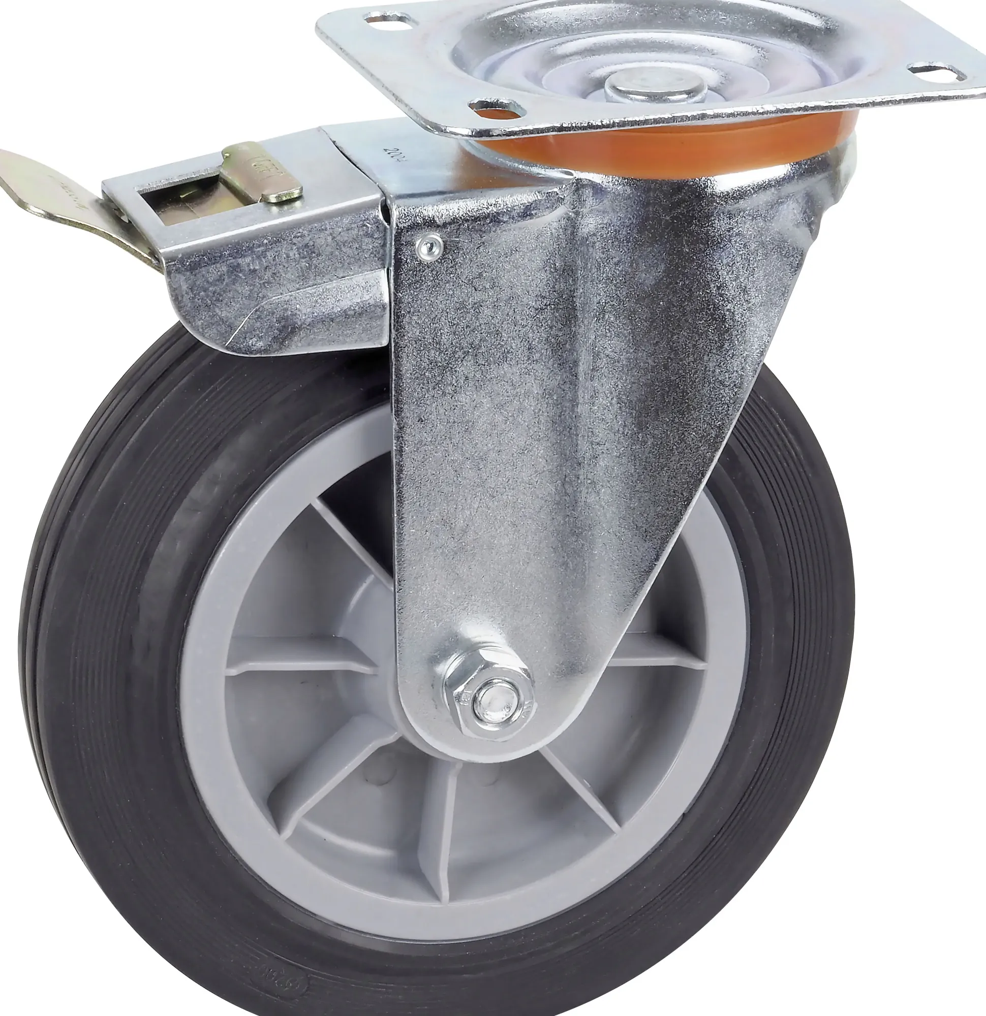 Geräte-Lenkrolle mit Totalfeststeller 200 x 46,5 mm Tragkr. 210 kg