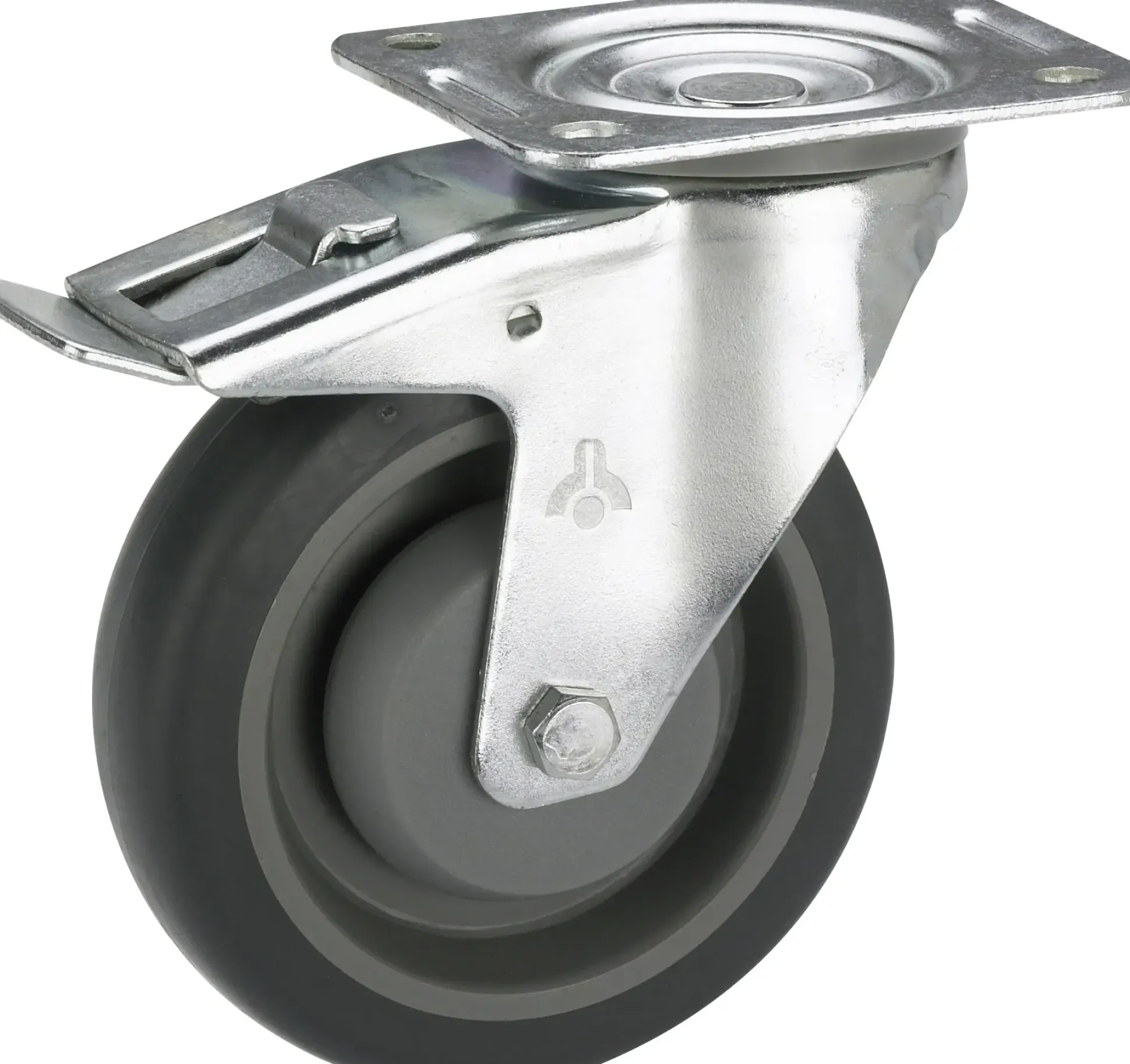 Geräte-Lenkrolle mit Totalfeststeller 80 x 32 mm Tragkr. 140 kg