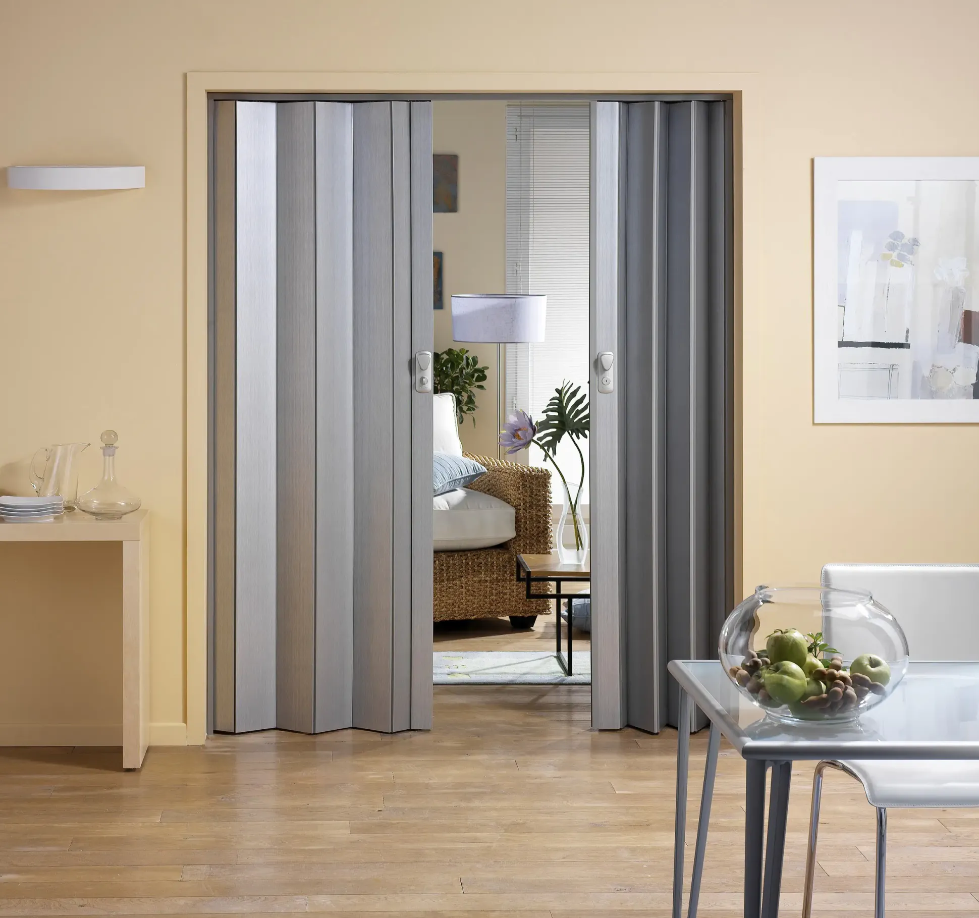 Grosfillex Falttür Spacy Lärche grau 84 x 205 cm