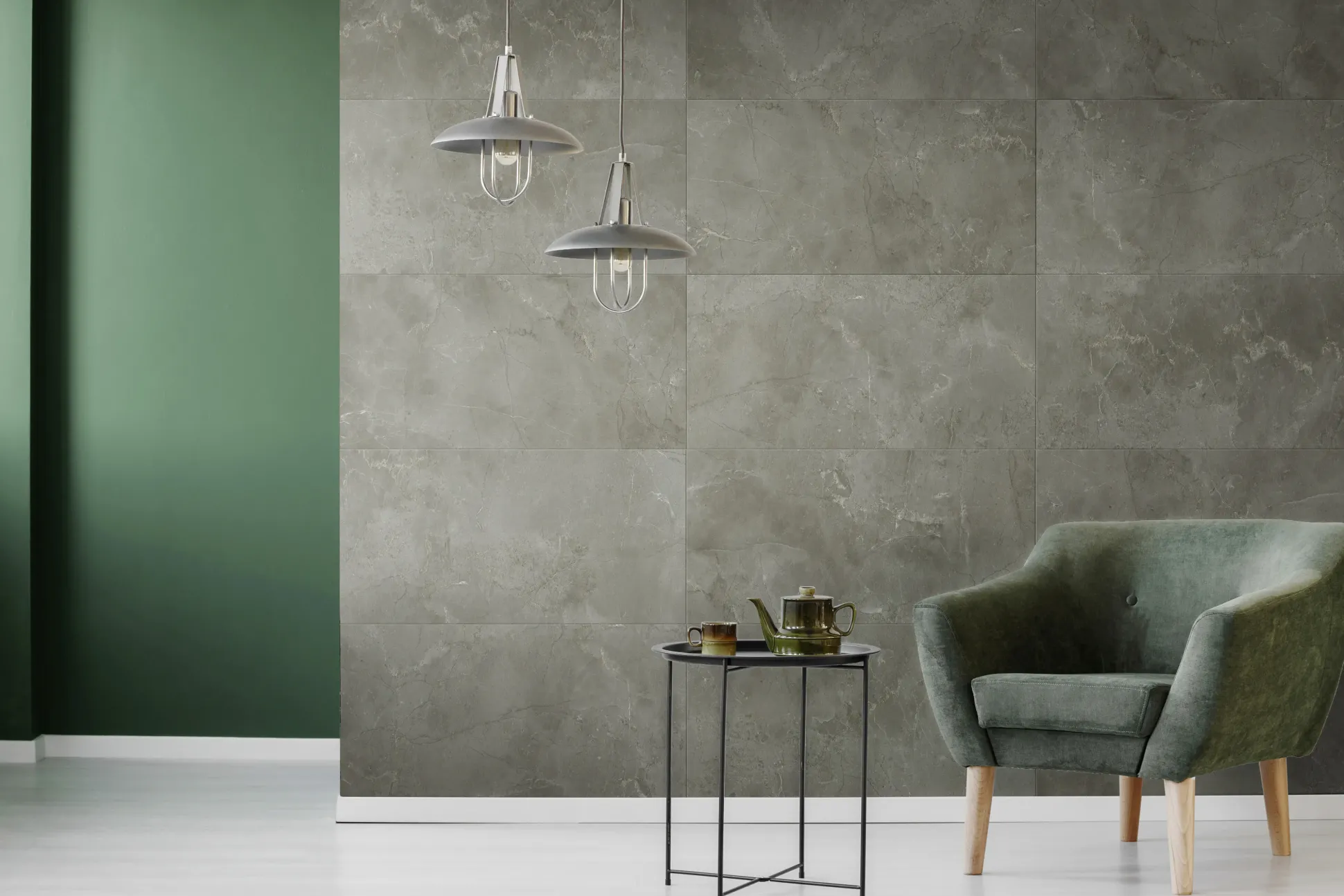 Grosfillex Kunststoffpaneel Marmor 60 x 30 cm 5 mm grau