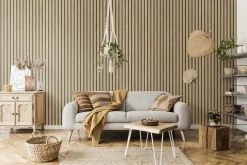 Grosfillex Wandpaneel Kunststoff LINIO 260 x 37,5 cm 8 mm Bamboo 3 Stück
