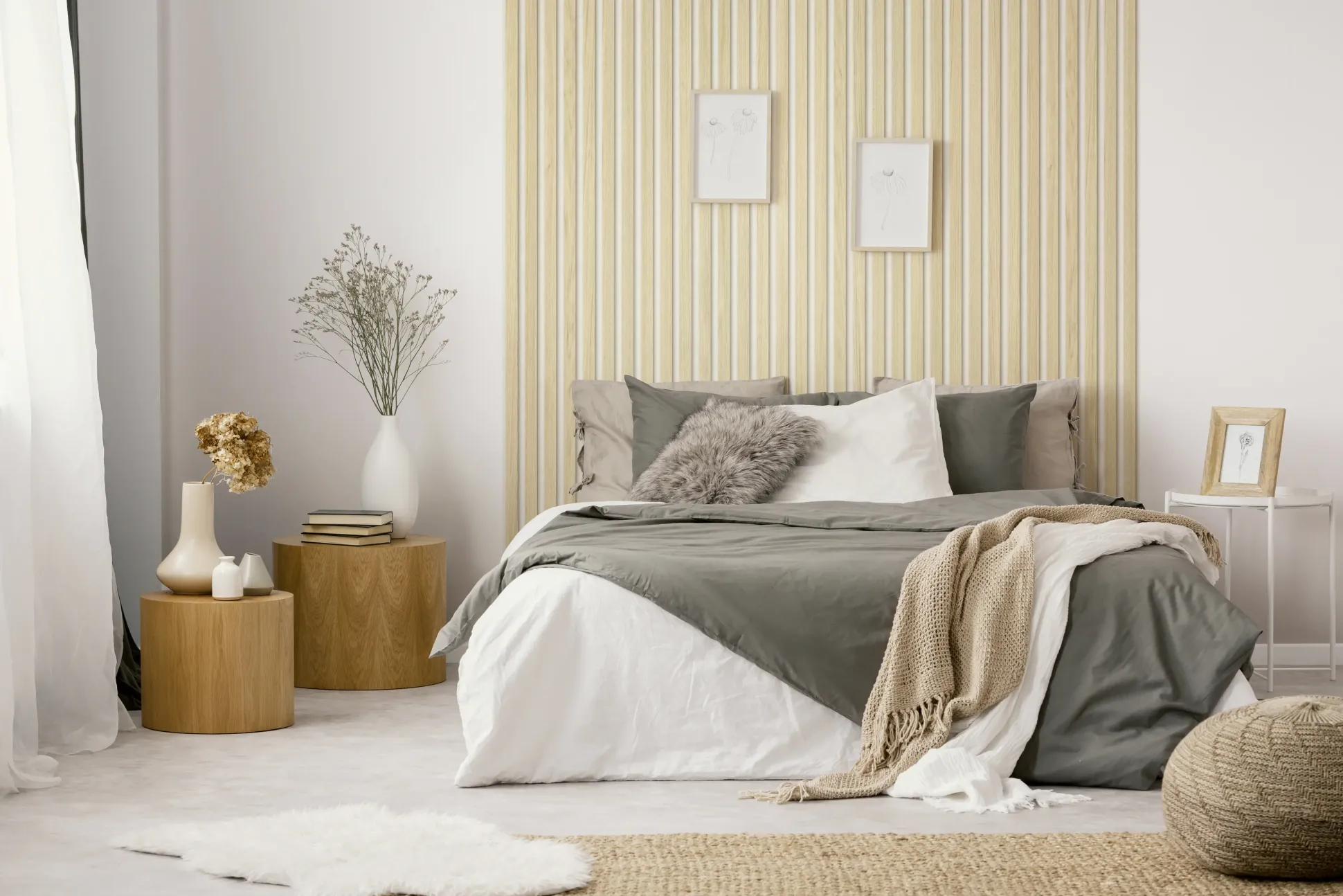 Grosfillex Wandpaneel Kunststoff LINIO 260 x 37,5 cm 8 mm Bright Ash 3 Stück