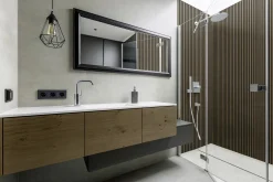Grosfillex Wandpaneel Kunststoff LINIO 260 x 37,5 cm 8 mm Walnut 3 Stück
