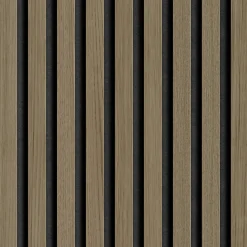 Grosfillex Wandpaneel Kunststoff LINIO 260 x 37,5 cm 8 mm Walnut 3 Stück