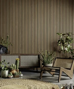 Grosfillex Wandpaneel Kunststoff LINIO 260 x 37,5 cm 8 mm Light Oak 3 Stück