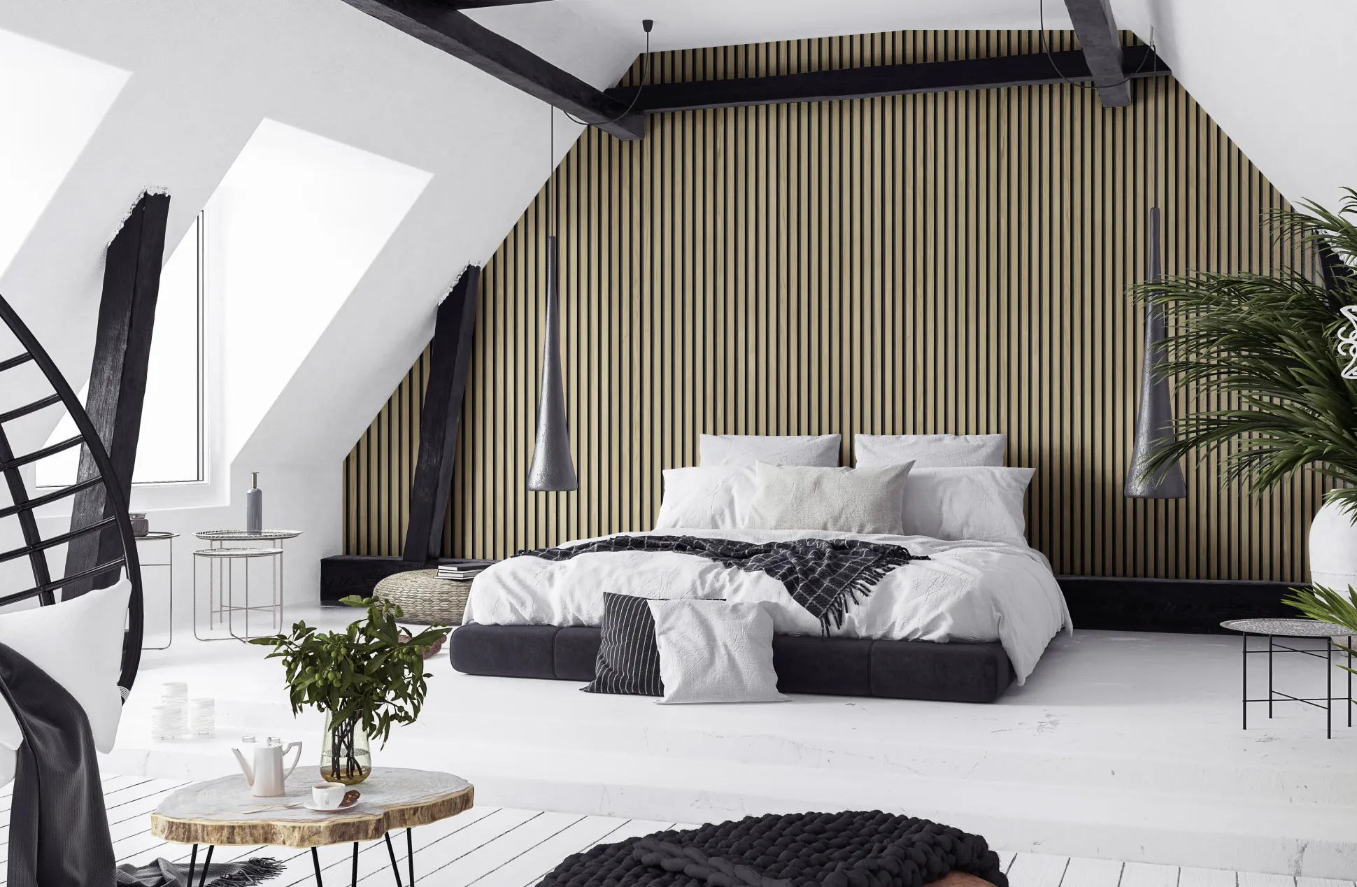 Grosfillex Wandpaneel Kunststoff LINIO 260 x 37,5 cm 8 mm Light Oak 3 Stück