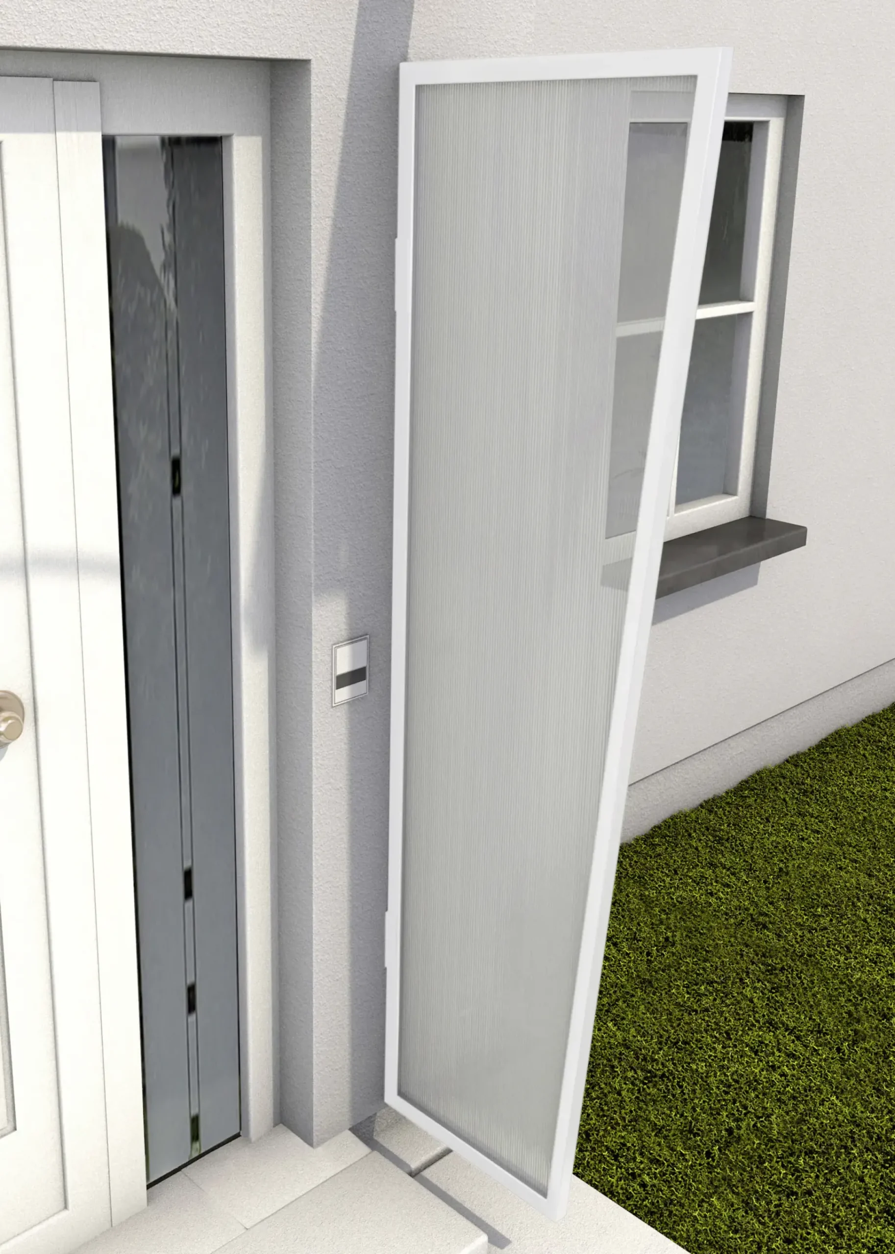 Gutta Seitenblende B1 Aluminium weiß, Polycarbonat klar