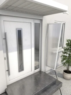 Gutta Seitenblende B2 Aluminium weiß, Polycarbonat klar