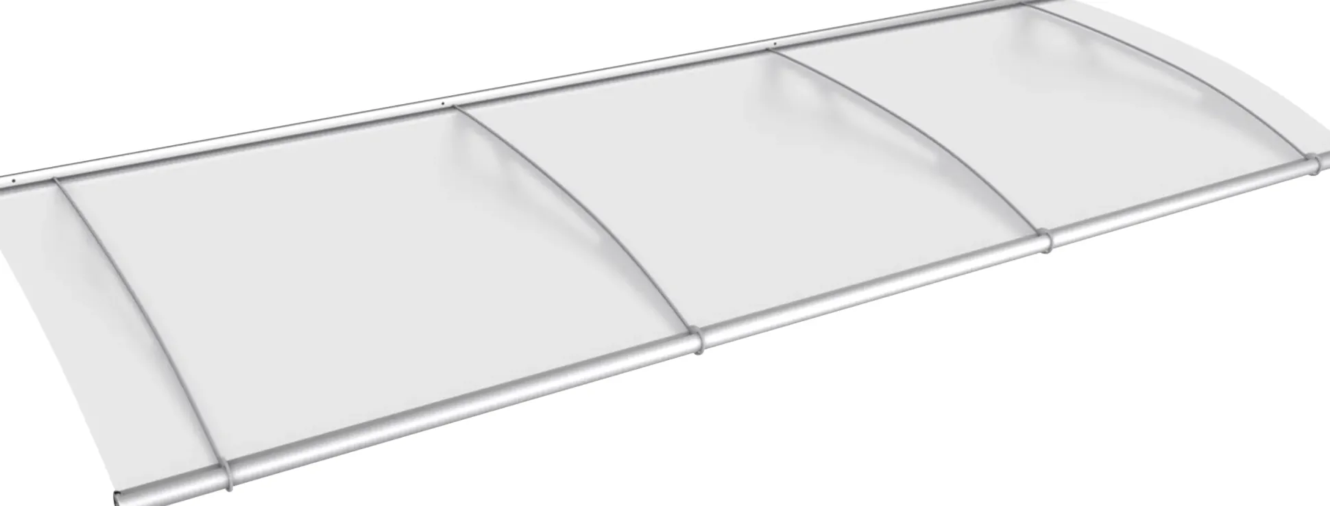 Gutta Vordach PT- L 2700 Edelstahl, Acrylglas satiniert weiß