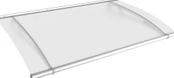Gutta Vordach PT- L 1500 Edelstahl, Acrylglas satiniert weiß