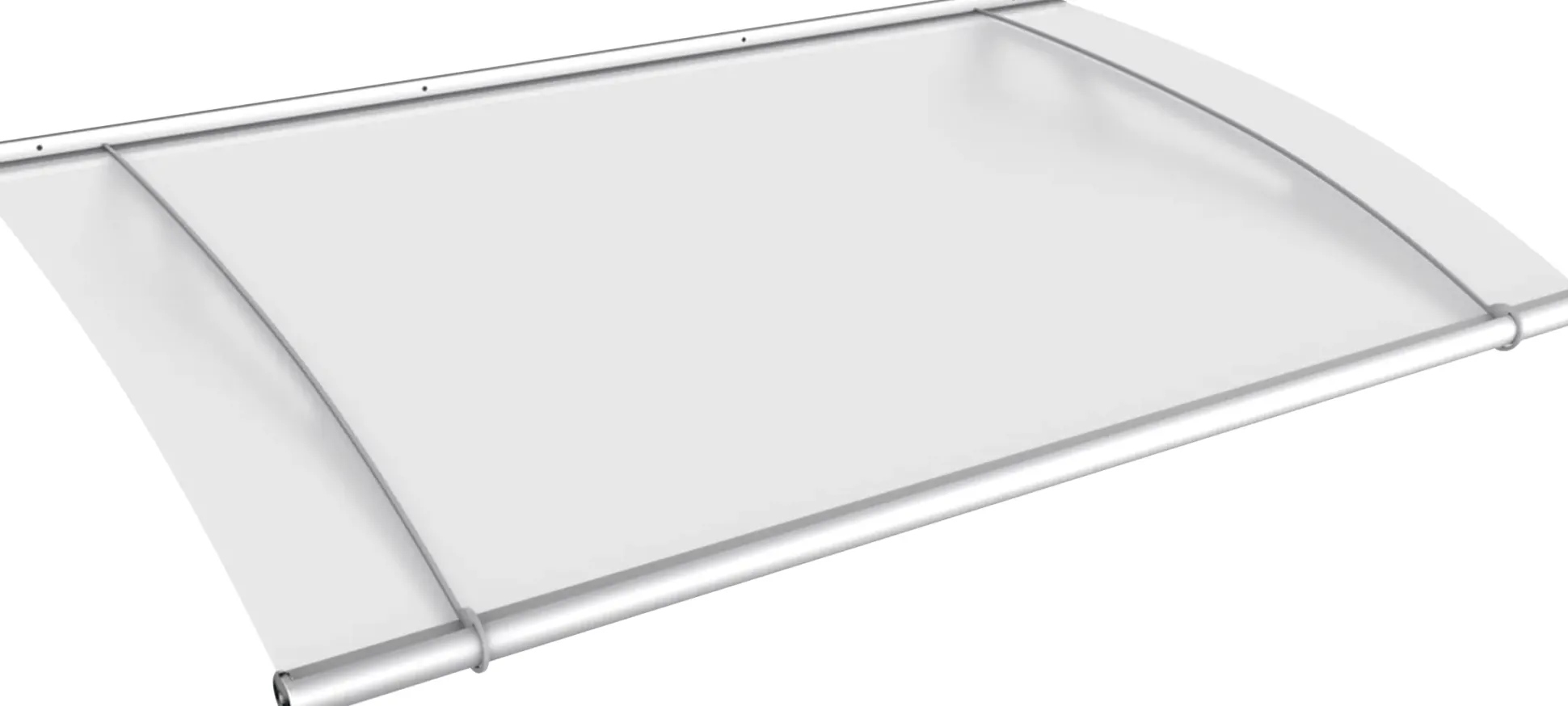 Gutta Vordach PT- L 1500 Edelstahl, Acrylglas satiniert weiß