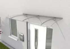 Gutta Vordach PT Secco 200 Edelstahloptik, Polycarbonat klar