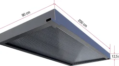 Gutta Vordach Rechteckvordach 200 x 90 x 12,5 cm anthrazit BS 3D-LINE