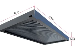 Gutta Vordach Rechteckvordach 200 x 90 x 12,5 cm anthrazit BS 3D-LINE