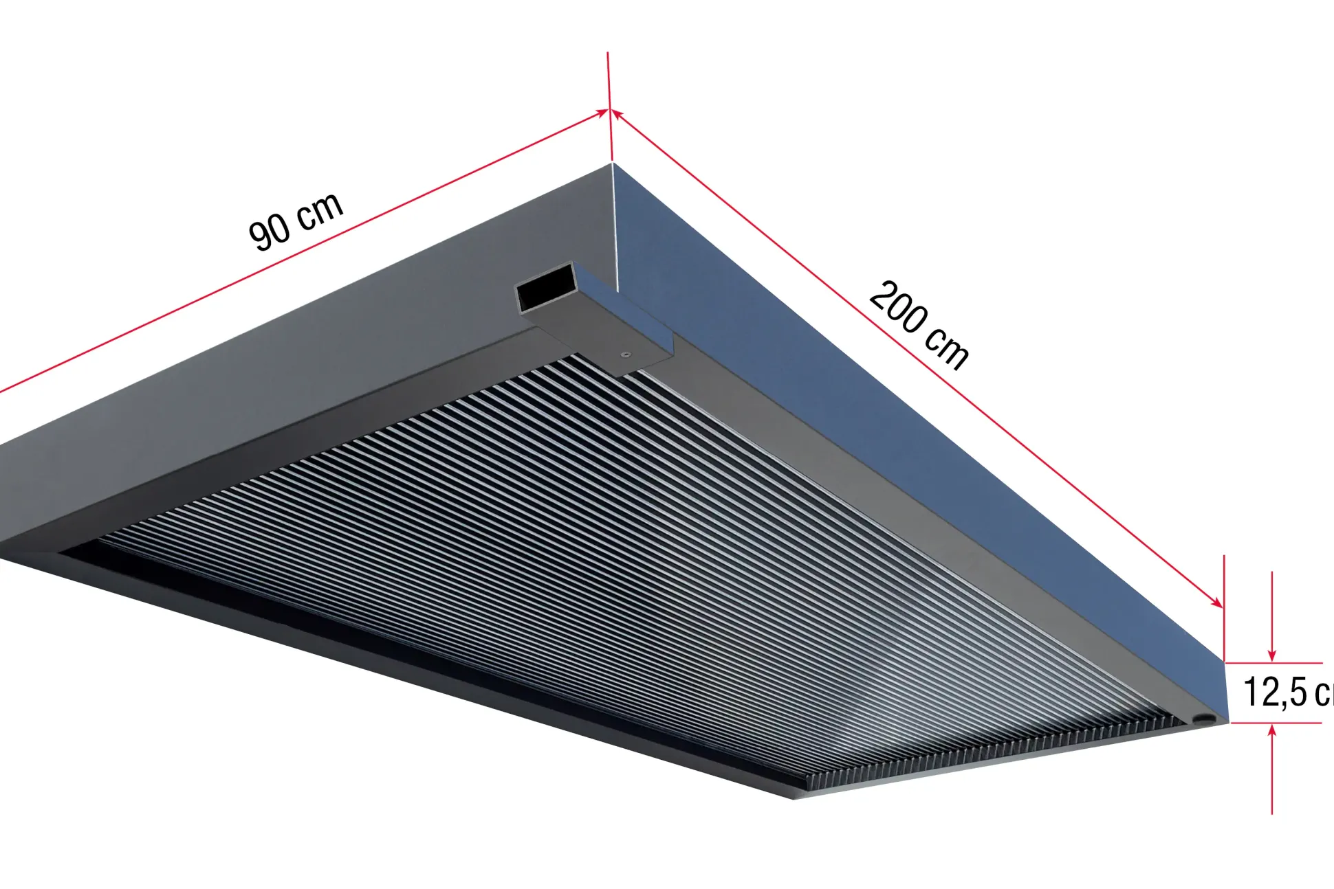 Gutta Vordach Rechteckvordach 200 x 90 x 12,5 cm anthrazit BS 3D-LINE
