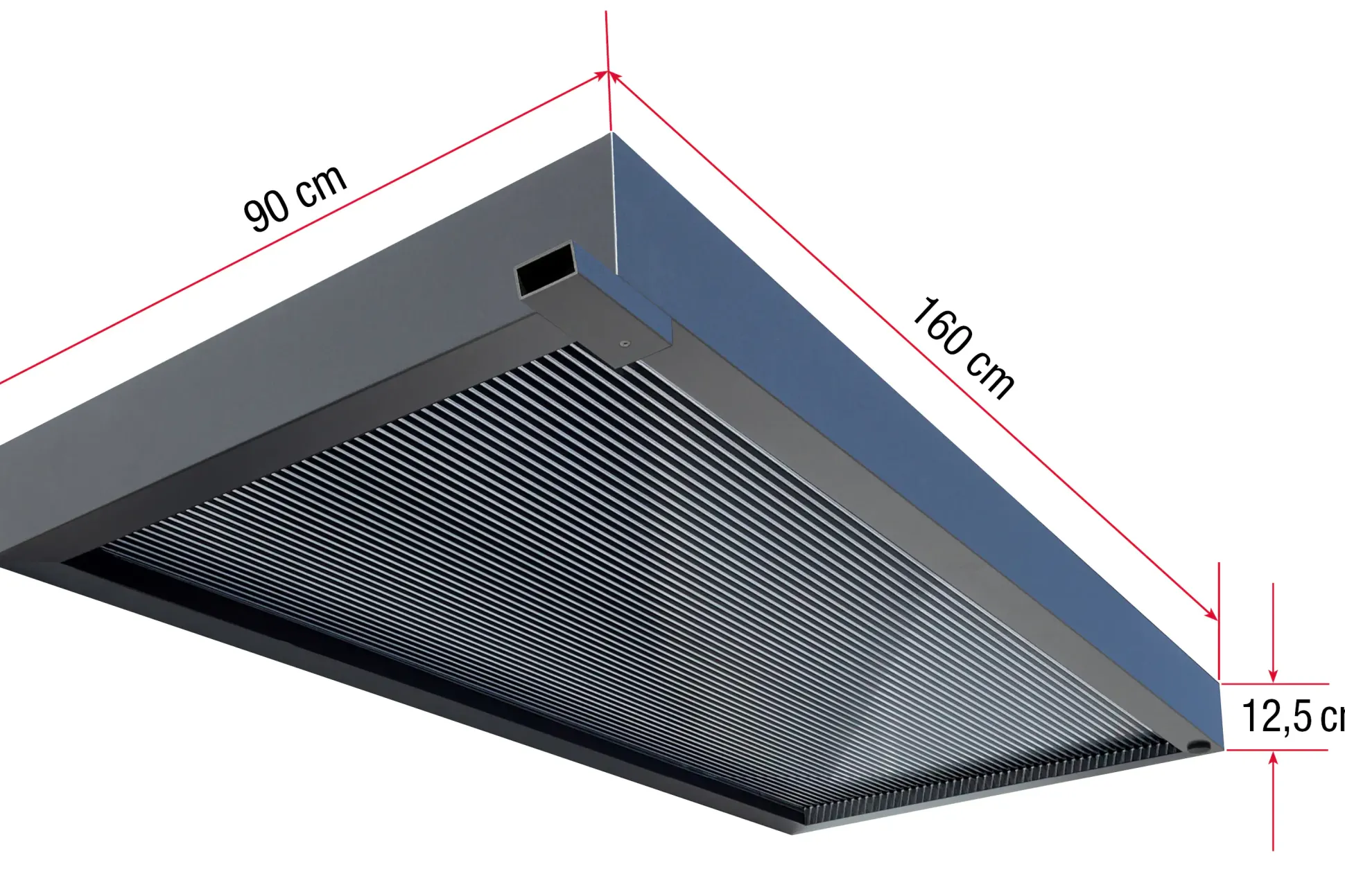 Gutta Vordach Rechteckvordach 160 x 90 x 12,5 cm anthrazit BS 3D-LINE