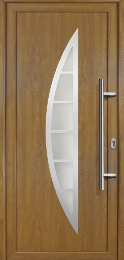 Haustür Signum Exklusiv PVC Modell 29 98 x 208 cm, weiß/golden oak, DIN rechts