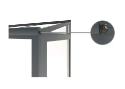 Haustürüberdachung mit Glaselemente 200 x 100 cm grau
