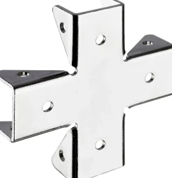 Hettich Korpusverbinder X Stahl 68 x 68 x 15 mm messing