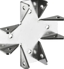 Hettich Korpusverbinder X Stahl 68 x 68 x 15 mm messing