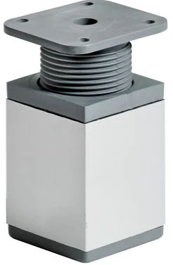 Hettich Möbelfuß 4,0 x 6,0 - 7,8 cm Aluminium-Optik - 1 Stück