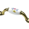 Hettich Möbelgriff Keramik weiß/floral 18 x 126,5 x 30 mm - 1 Stück