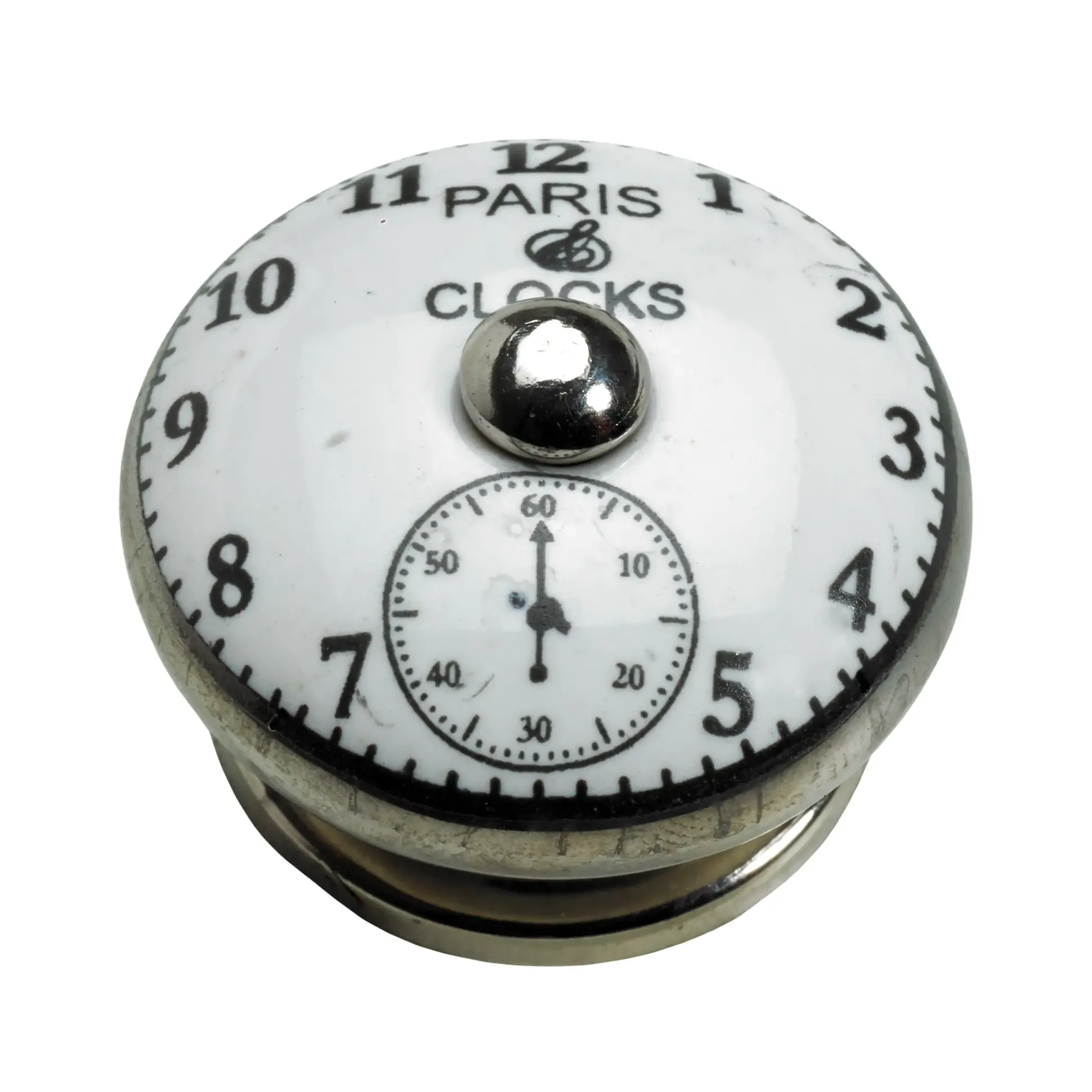 Hettich Möbelknopf Keramik weiß mit Uhr II Ø 38,0 mm - 1 Stück
