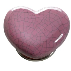 Hettich Möbelknopf Keramik pink herzförmig 38,0 x 45,0 mm - 1 Stück