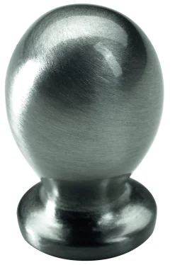 Hettich Möbelknopf Zinkdruckguss Edelstahl-Optik Ø 15,0 x 25,0 mm - 1 Stück