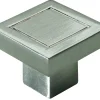 Hettich Möbelknopf Zinkdruckguss Edelstahl-Optik 24,0 x 24,0 mm - 1 Stück