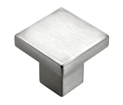 Hettich Möbelknopf Zinkdruckguss Edelstahl-Optik 30,0 x 30,0 mm - 1 Stück