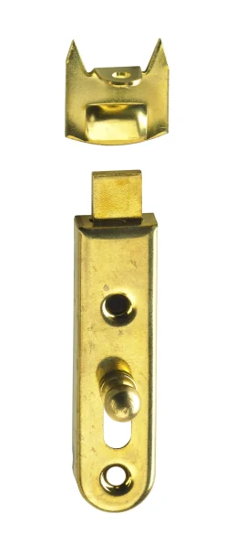 Hettich Möbelriegel Stahl vermessingt, 13 x 50 mm, 1 Stück