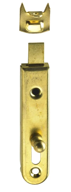 Hettich Möbelriegel Stahl, vermessingt, 16 x 70 mm, 1 Stück