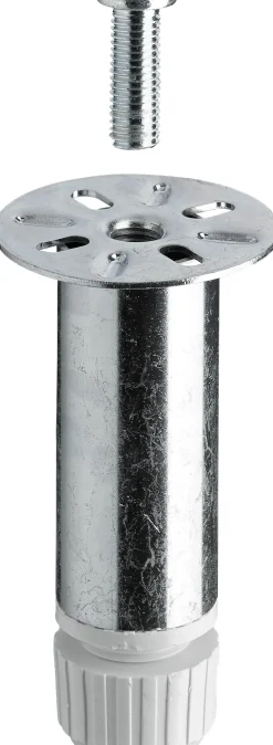 Hettich Sockelverstellfuß 100 mm Ø 30 x 100 - 110 mm, verzinkt/hellgrau