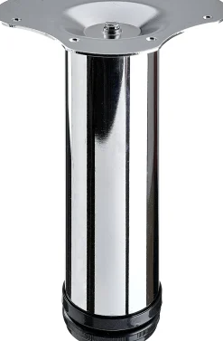 Hettich Tischbein 6,0 x 20 - 23 cm Stahl verchromt - 1 Stück