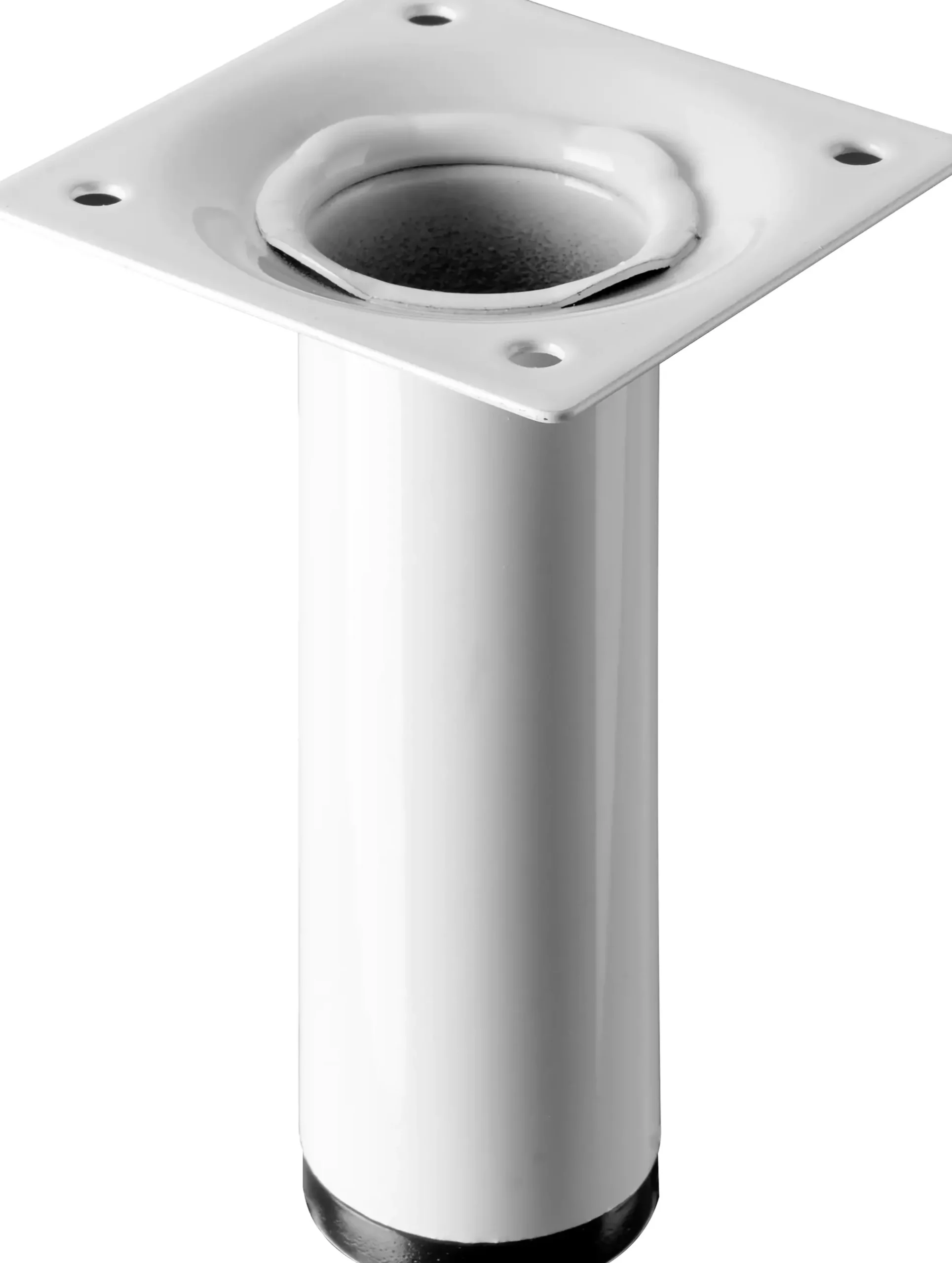 Hettich Tischbein 3,0 x 10 cm Stahl weiß - 1 Stück