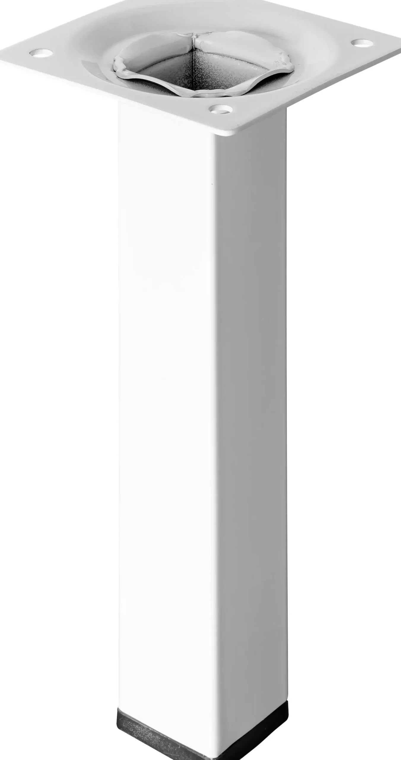 Hettich Tischbein 2,5 x 15 cm Stahl weiß - 1 Stück