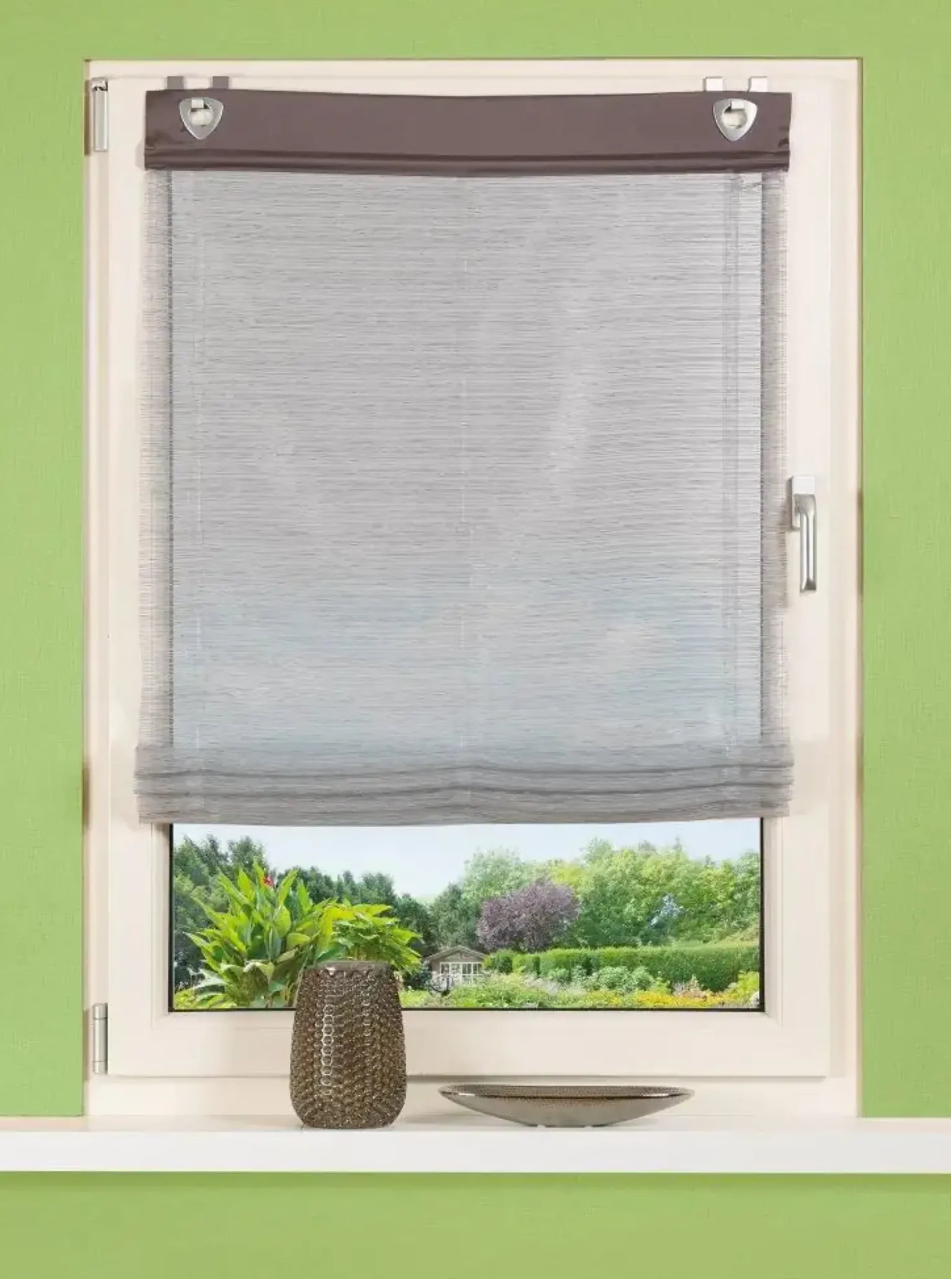 Home Wohnideen Raffrollo Effekt Voile anthrazit 140 x 45 cm