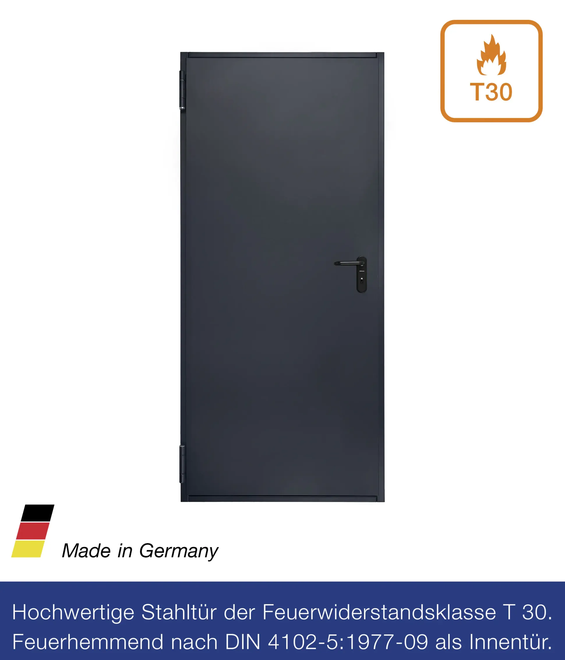 Hörmann Feuerschutztür anthrazitgrau T-30 87,5 x 200 cm Links/Rechts