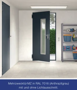 Hörmann Kellertür mit Lichtausschnitt anthrazitgrau 87,5 x 200 cm Links/Rechts