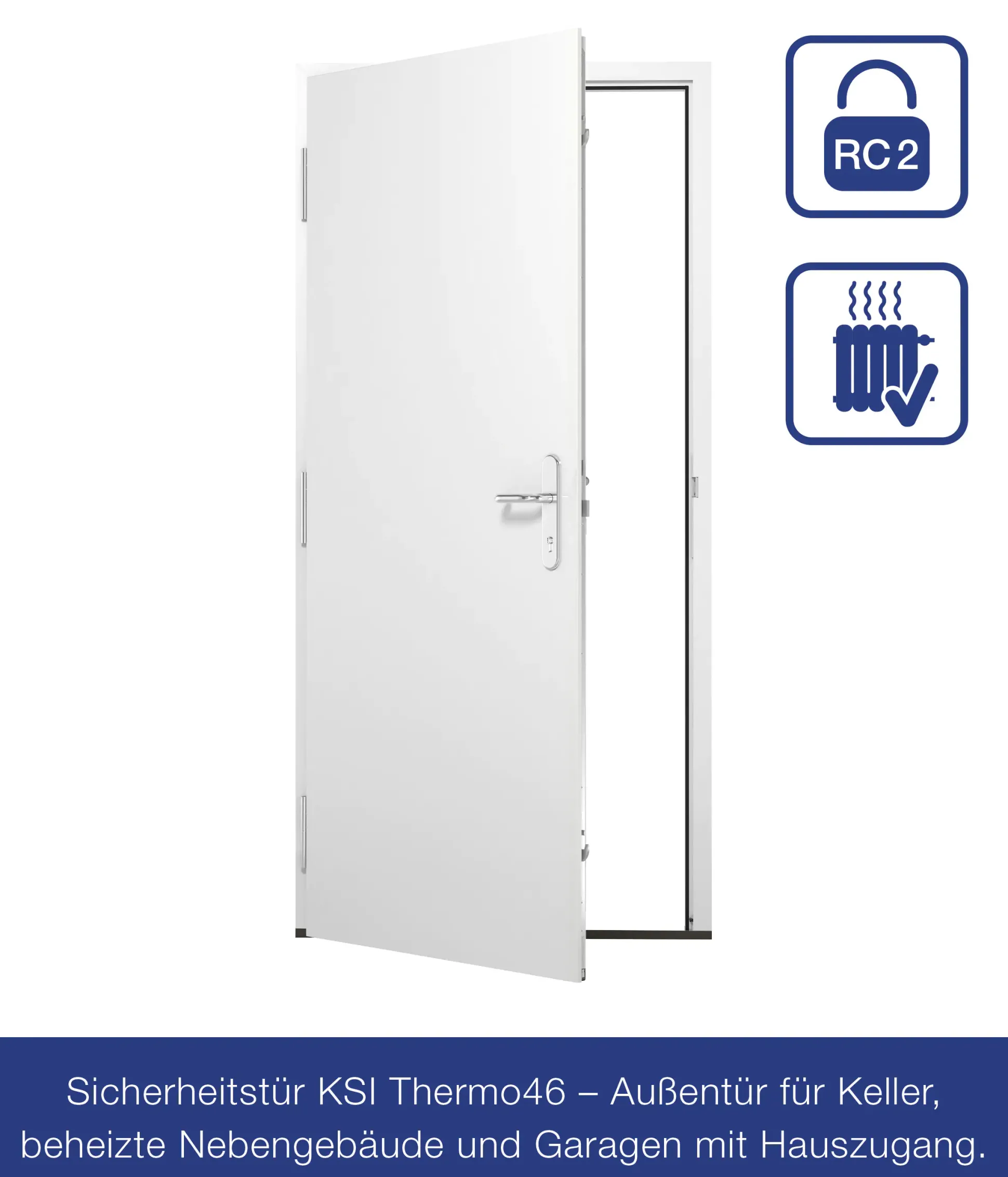 Hörmann Sicherheitstür KSI Thermo46 RC2 weiß 100 x 200 cm Links