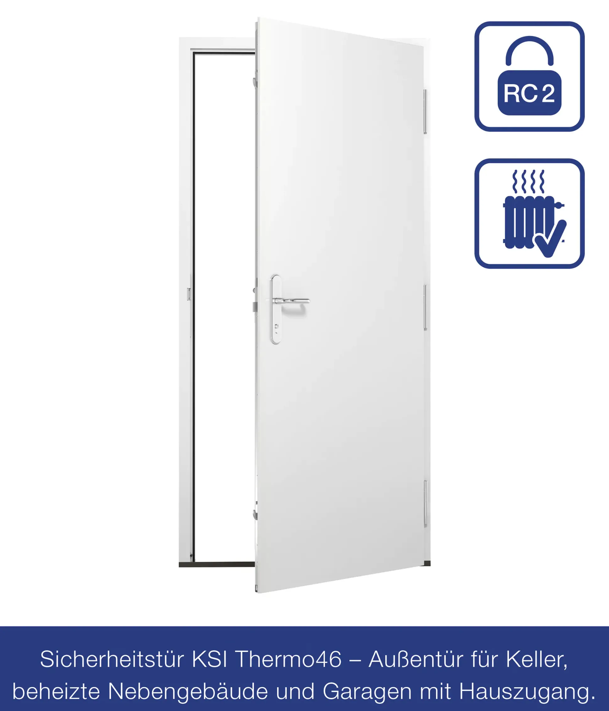 Hörmann Sicherheitstür KSI Thermo46 RC2 weiß 100 x 200 cm Rechts