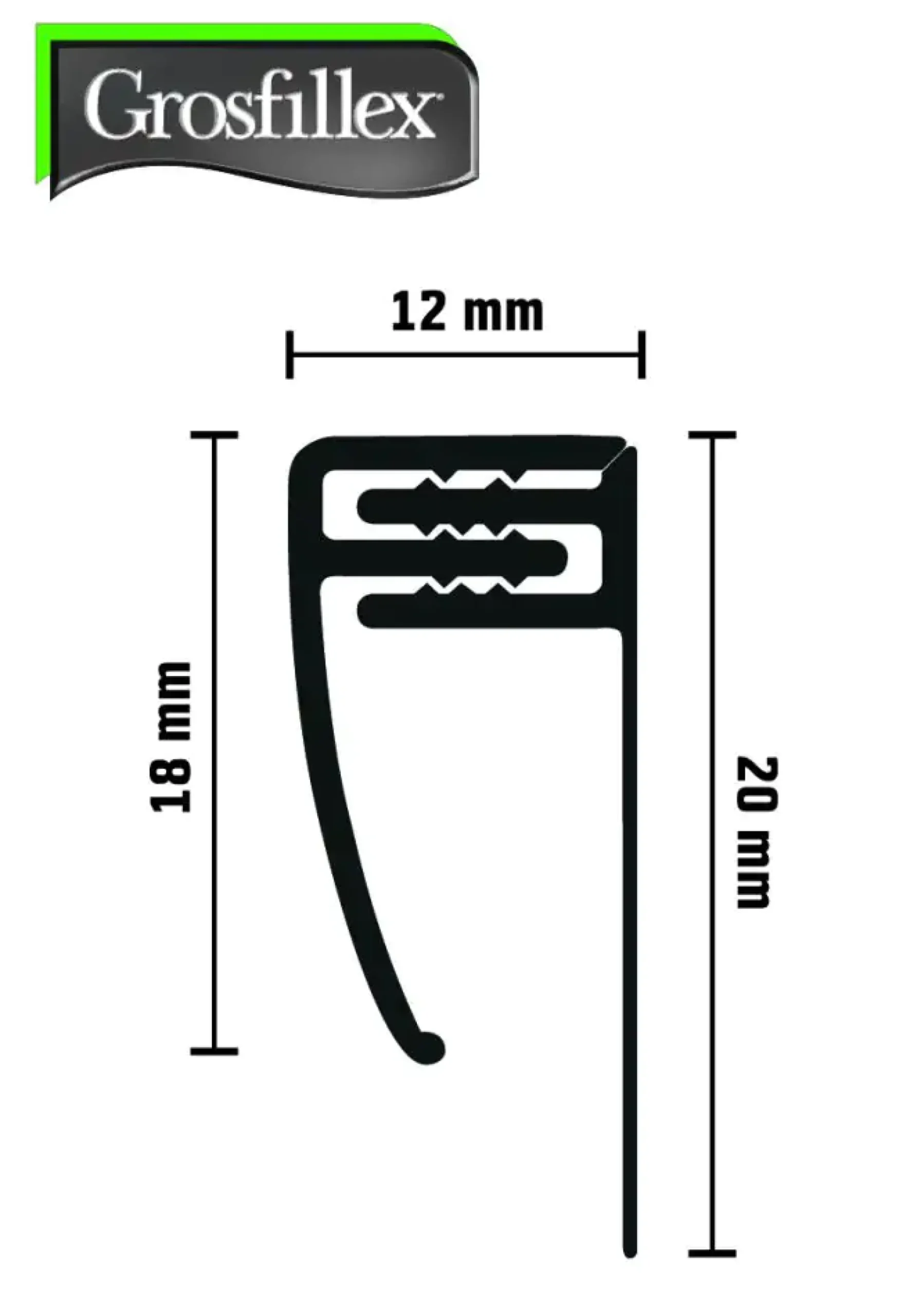 Kunststoff Abschlussprofil Cold grey klippbar 260 cm